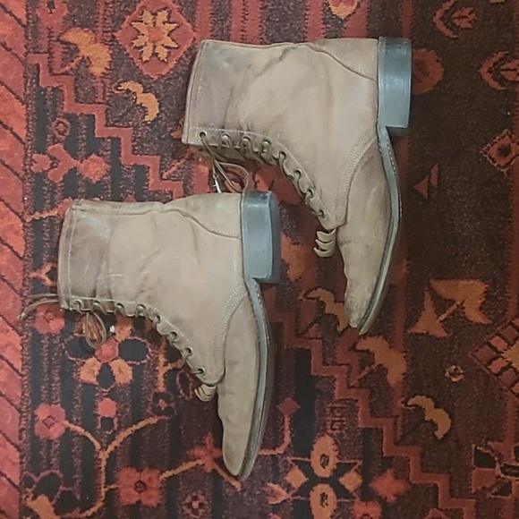 VINTAGE LAREDO KILTIE FRINGE BROWN ROPER BOOTS - Picture 4 of 8